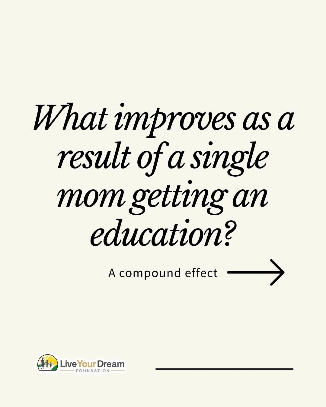 When a single mom earns her degree, everything changes&mdash;income, confidence, stability, and her children&rsquo;s future.
One opportunity creates generations of impact.
💛 Help make it possible. Donate today. 
#LiveYourDreamFoundation