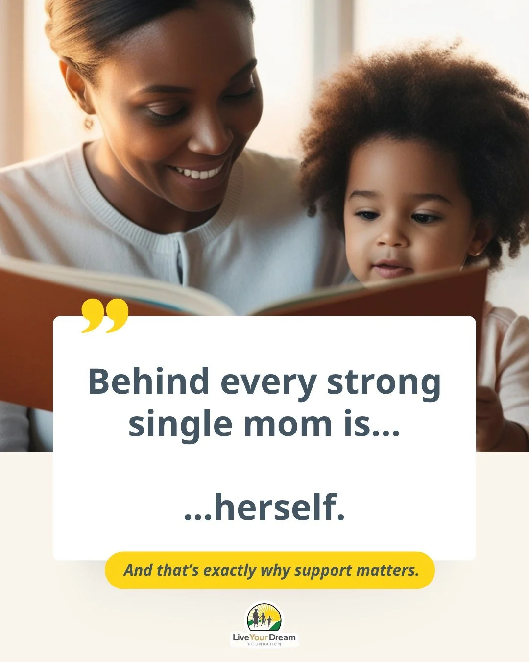 Yes, she&rsquo;s strong.
But strength often means carrying everything alone&mdash;financially, emotionally, and mentally.

And just because she can do it alone&hellip; doesn&rsquo;t mean she should have to.

💛 Be part of what stands behind her. Dona