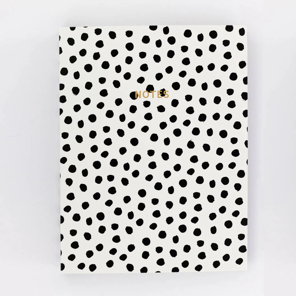Go Stationery - Monochrome A5 wire-o notebook - Painterly Dots