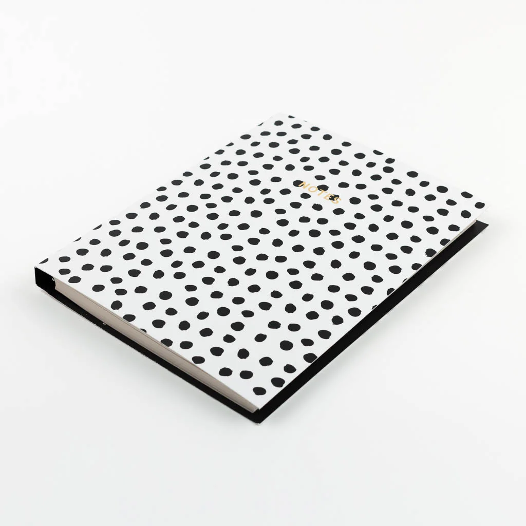 Go Stationery - Monochrome A5 wire-o notebook - Painterly Dots