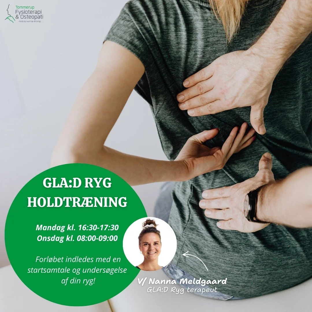 GLA:D RYG HOLDTR&AElig;NING 🙌🏻✨

GLA:D&reg; Ryg er et evidensbaseret forl&oslash;b for dig, der &oslash;nsker at f&aring; styr p&aring; dine rygsmerter og l&aelig;re, hvordan du bedre h&aring;ndterer dem i hverdagen. 💪🏼

Forl&oslash;bet varetages
