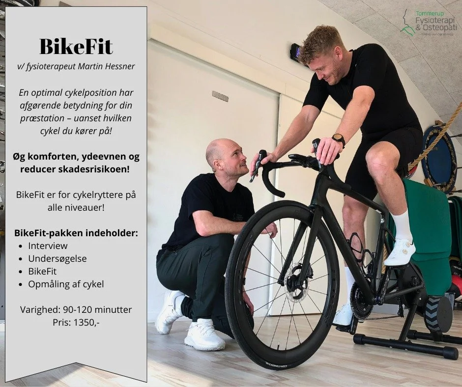 🚴&zwj;♂️ Vil du have endnu mere gl&aelig;de og power ud af dine cykelture?
S&aring; er et BikeFit hos os et st&aelig;rkt sted at starte! ✨

Uanset om du er ny p&aring; cyklen eller erfaren rytter, hj&aelig;lper vores fysioterapeut Martin dig med at 