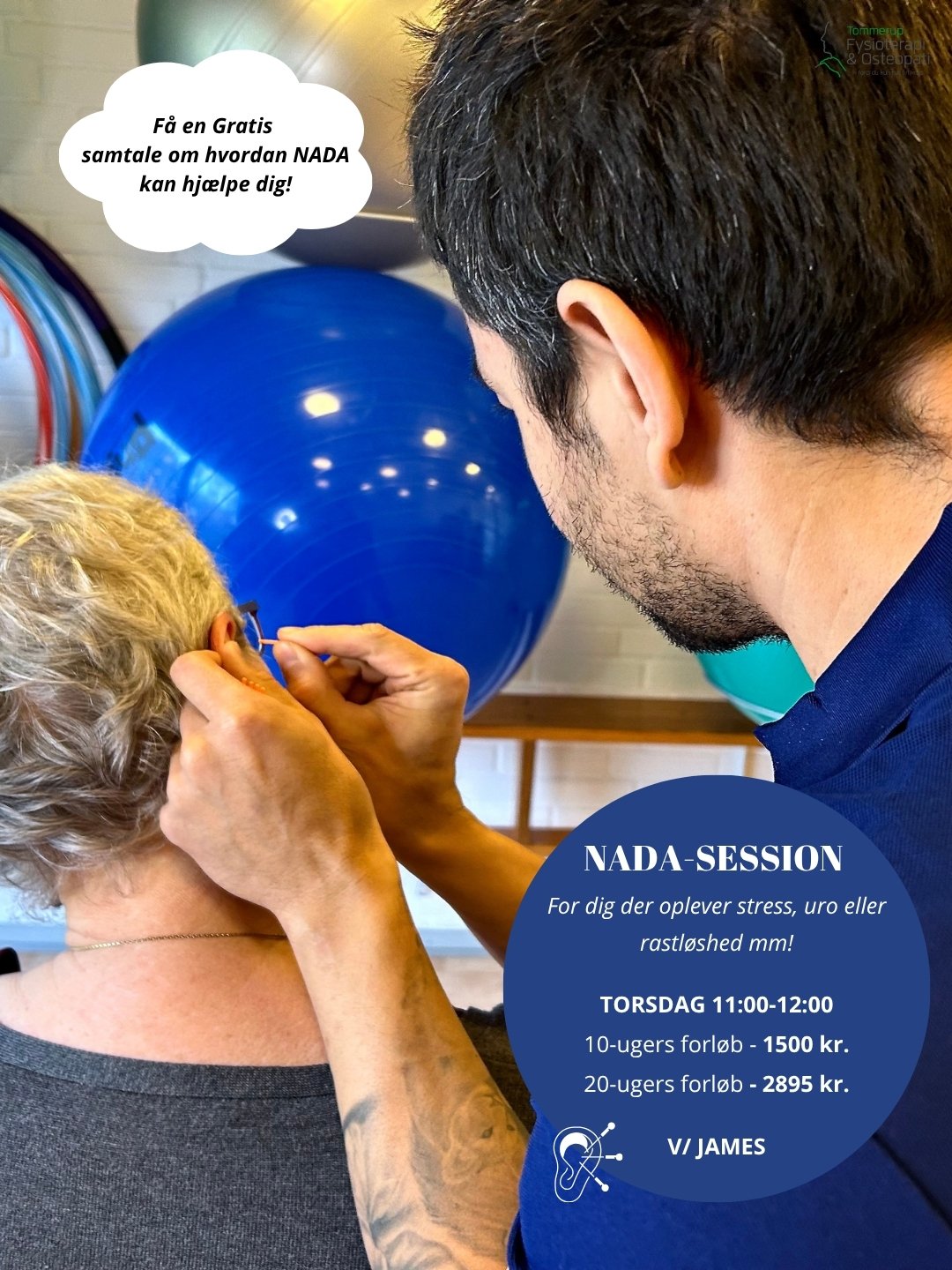 VIL DU SLIPPE STRESS &amp; URO OG FINDE BALANCEN?👂🏻🪡

👉 Med NADA-behandling f&aring;r du en n&aelig;nsom og meditativ metode, der hj&aelig;lper dig til at finde ro, reducere stress og skabe bedre balance i hverdagen.

S&aring;dan foreg&aring;r de