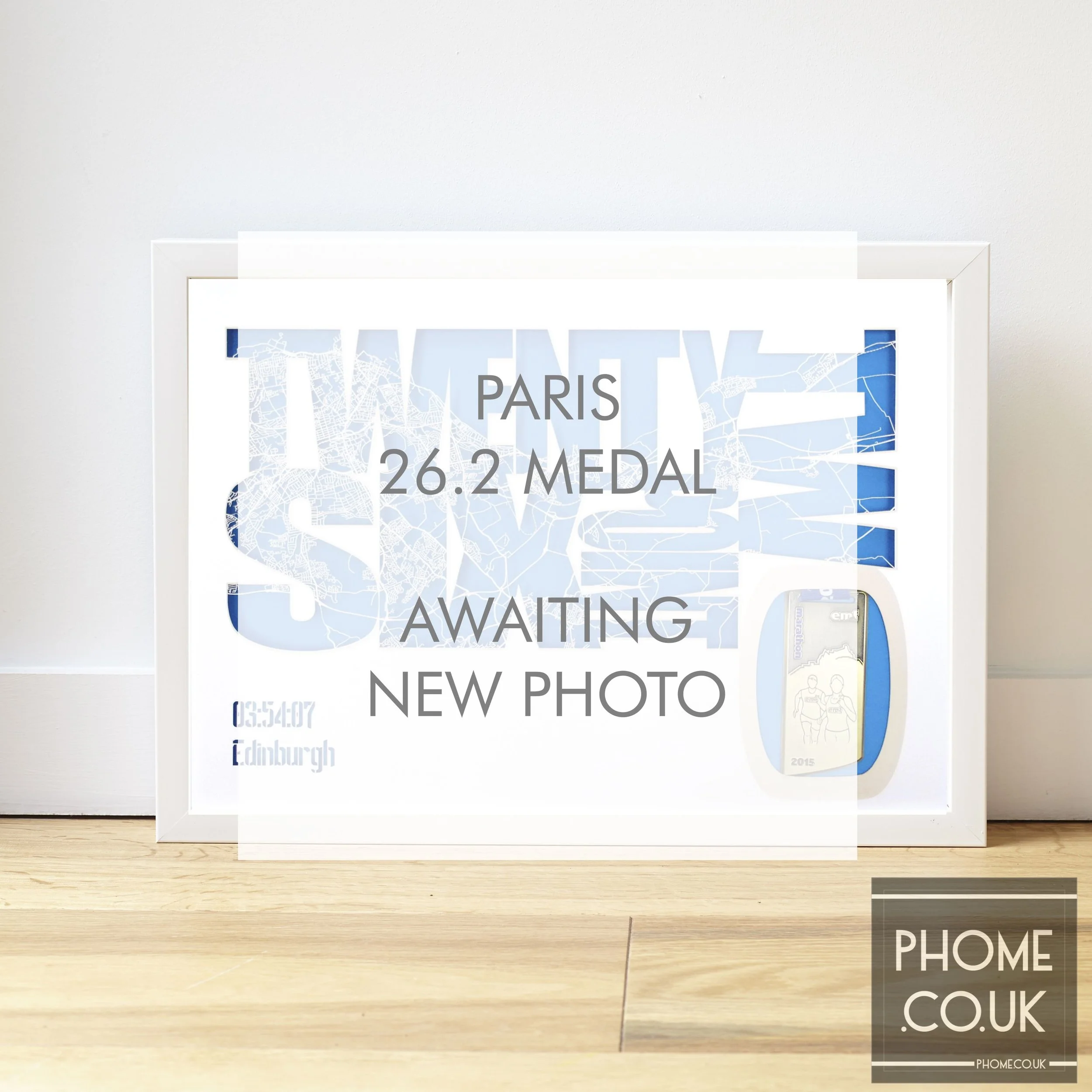 Map &amp; Medal - White Box Frame