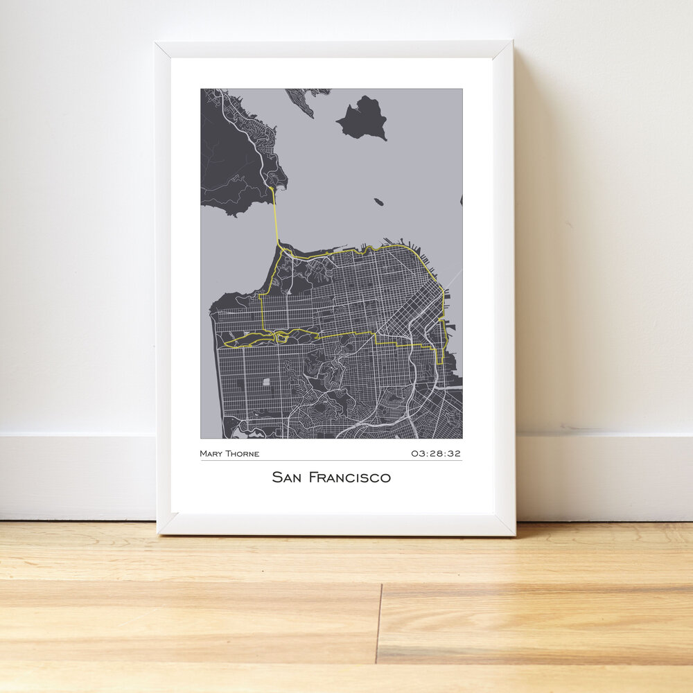 Midnight Sun - Marathon Finisher's Print — PHOME - Personalised