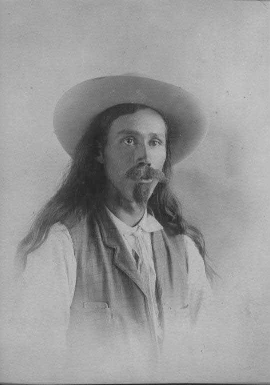 Cosley was a “picturesque figure. Wearing a colorful neckerchief and earrings, there was a certain glamor about the young mountain man with a haunting face, Not too much was known of him: “Undated Portrait of Joseph CLarence Cosley, Great Falls Tribune photo and text.