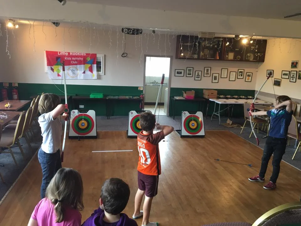 Indoor archery in the rain