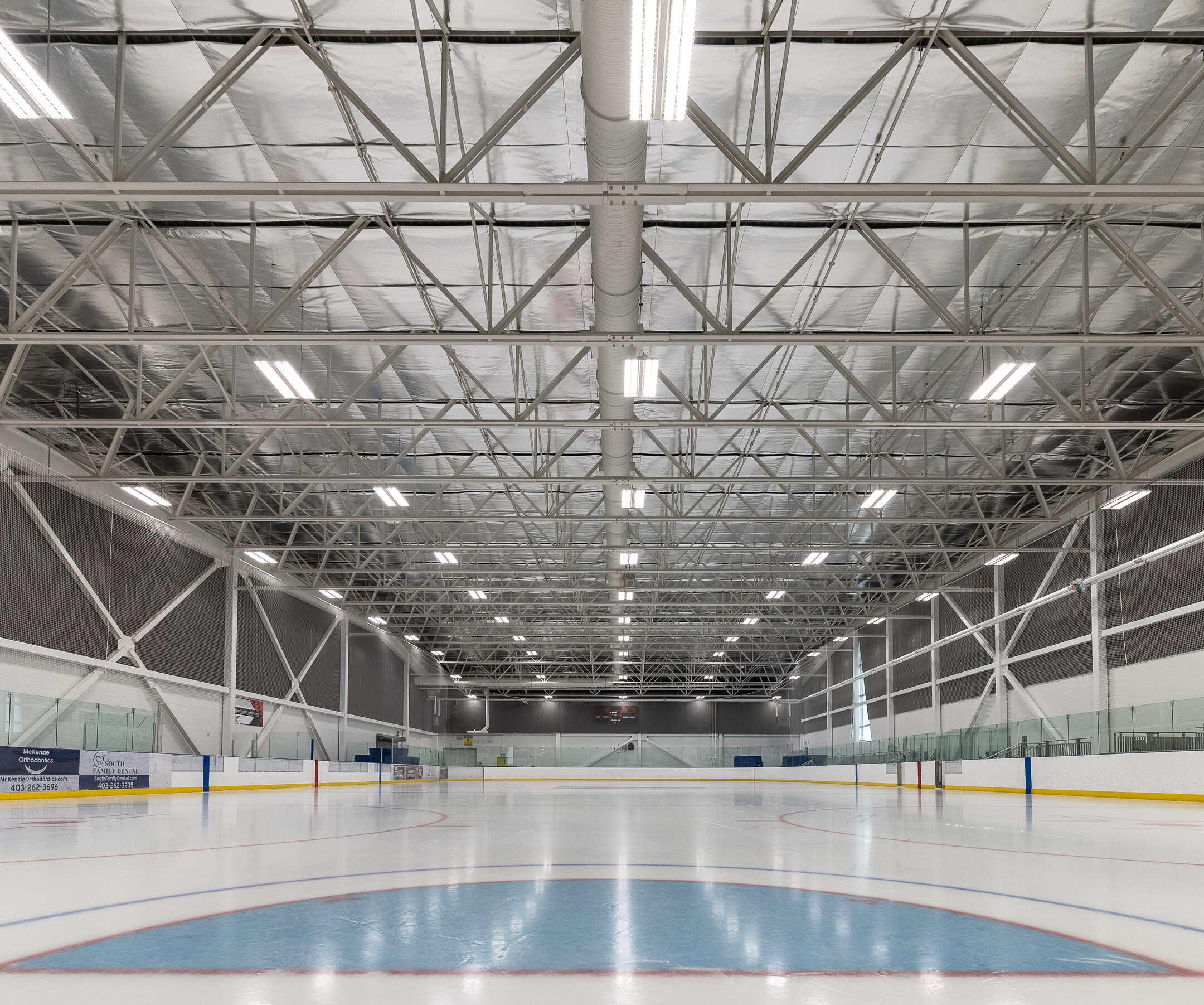  Ice arena at the YMCA at Seton, with arena soundsystem installed in the roof. 