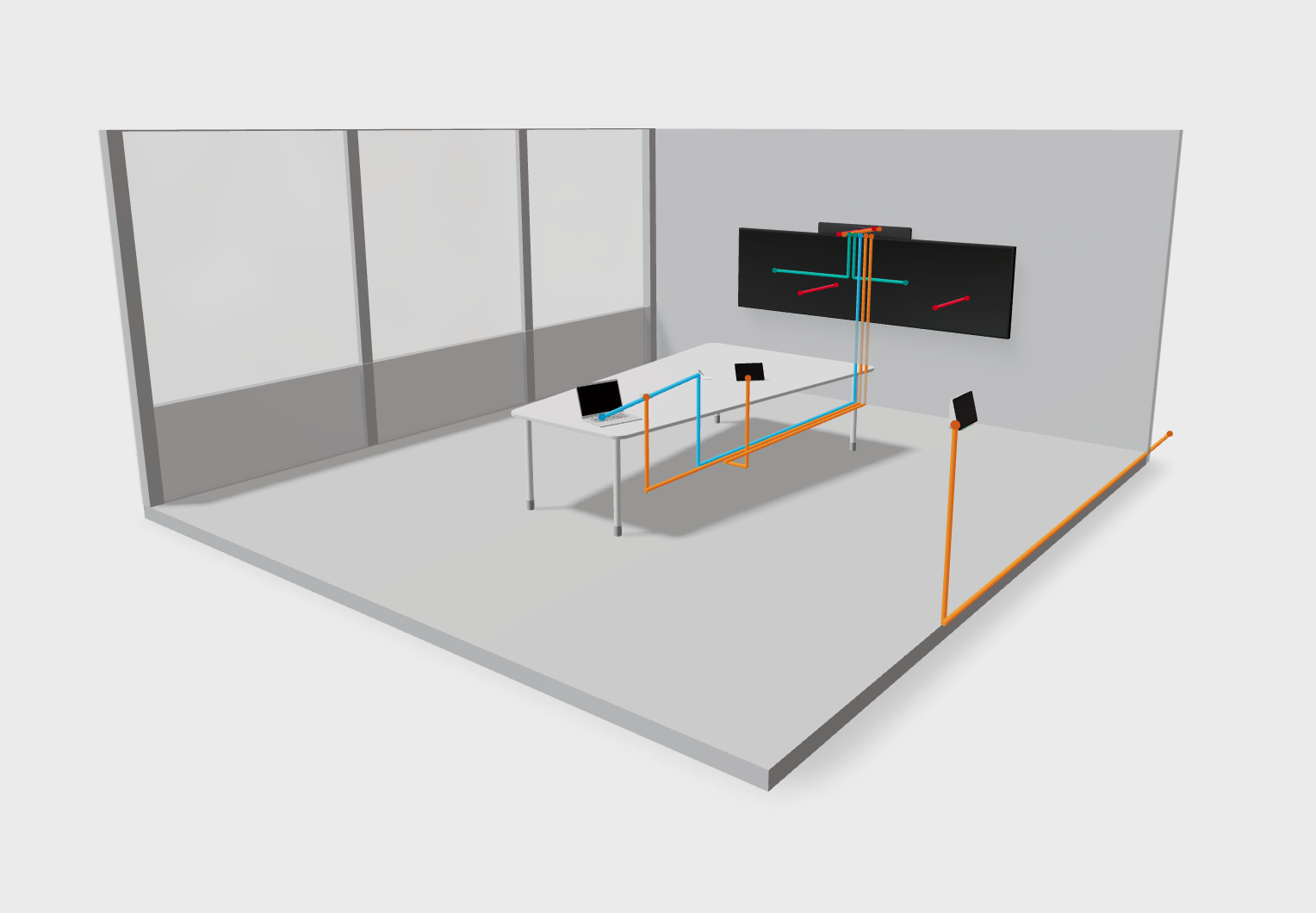 An AV system design line drawing