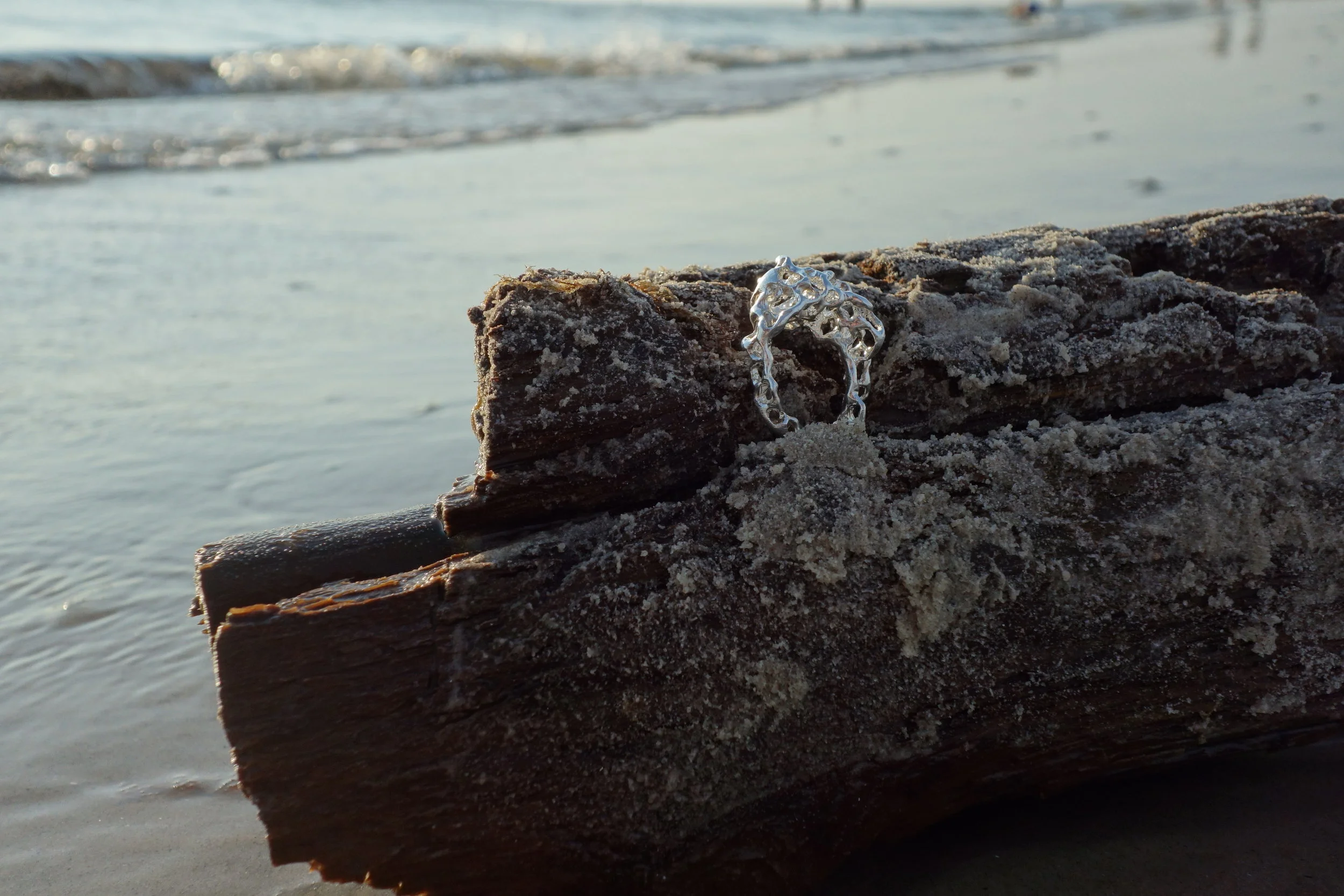 Lost and Found in the Sea unisex sterling silver ring by aelita jewellery