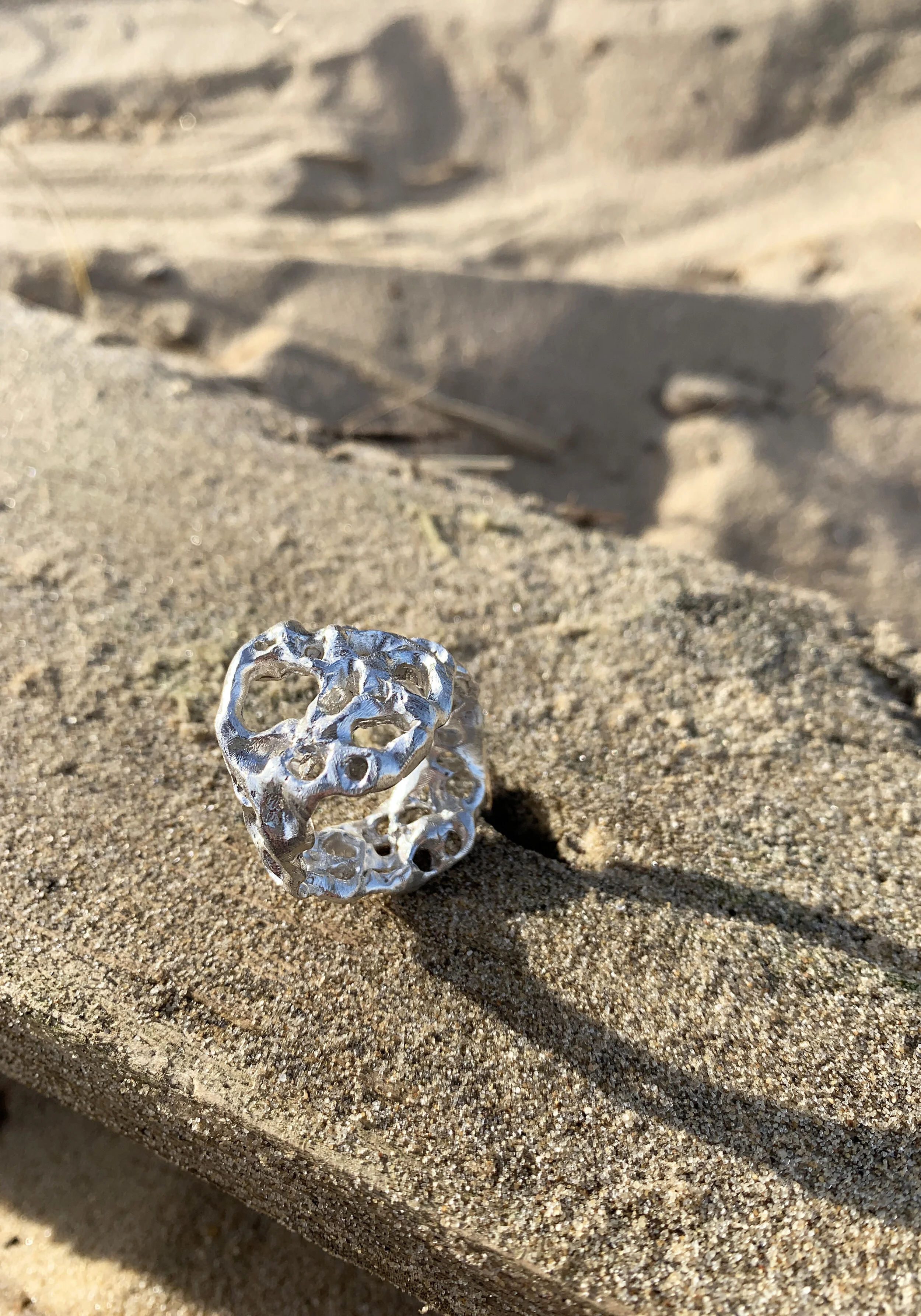 one of a kind unique unisex chunky big statement ring aelita jewellery nature inspired