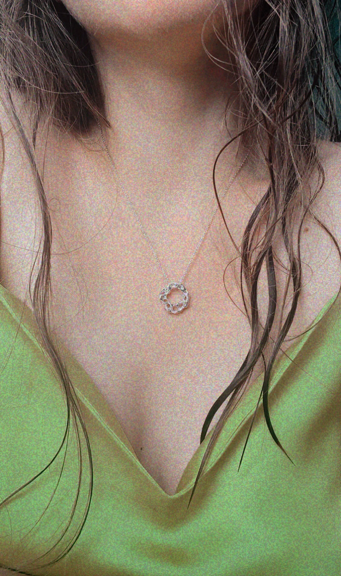 aelita jewellery hand-crafted silver pendant one of a kind unique round imperfect nature seaside inspired london hitchin