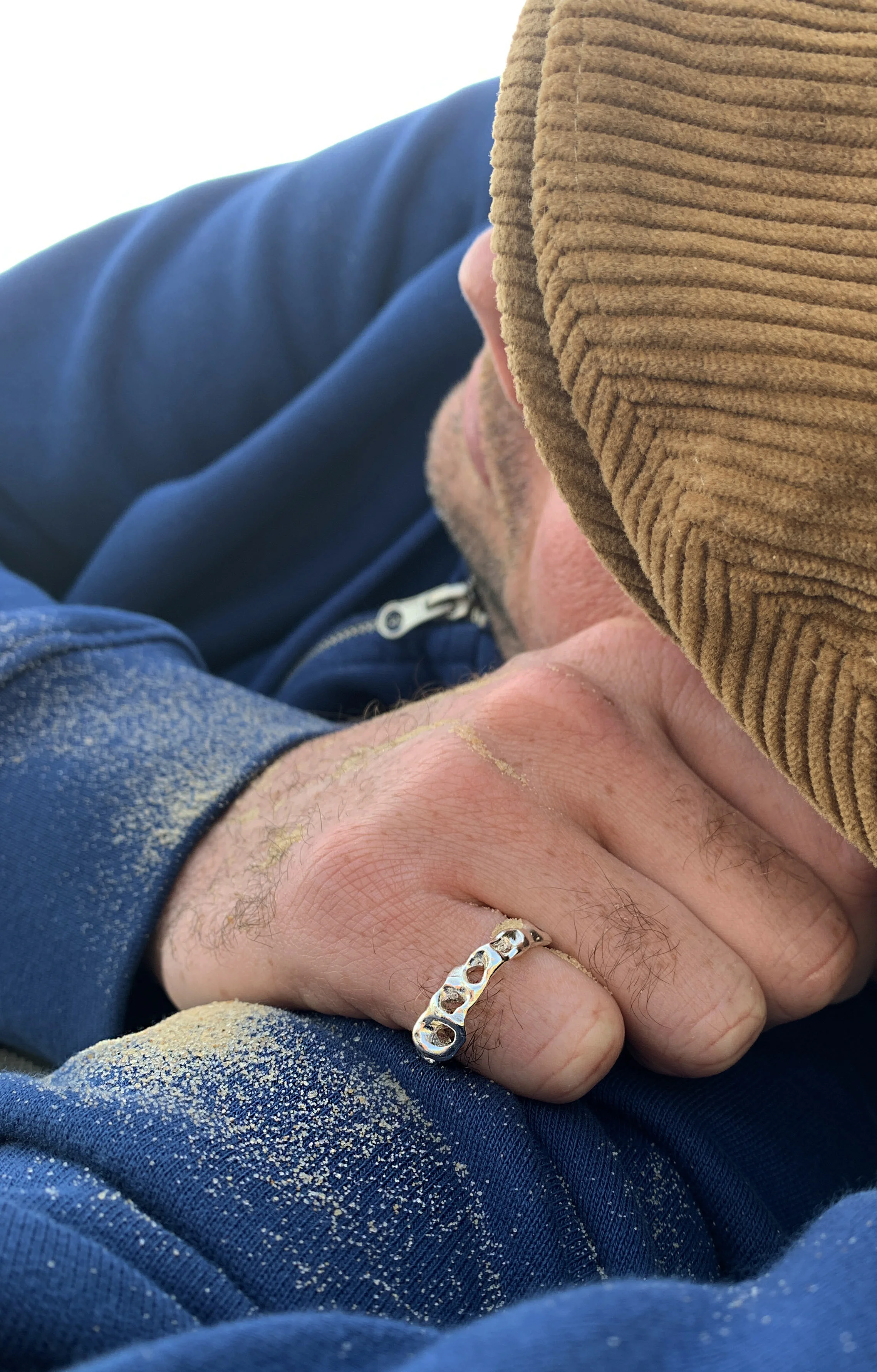 Unisex jewellery made by hand silver organic nature inspired silver ring aelita jewellery