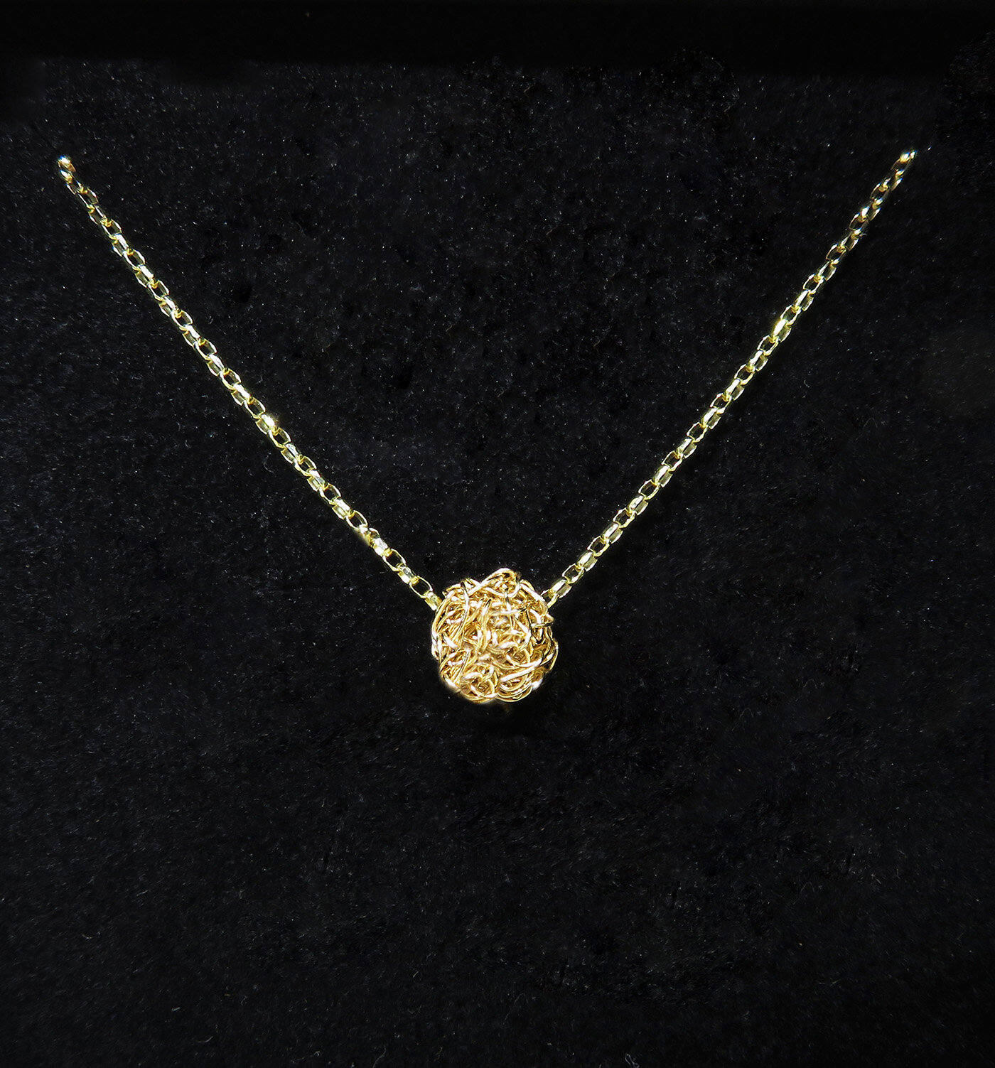 Hand Crochet Gold Necklace