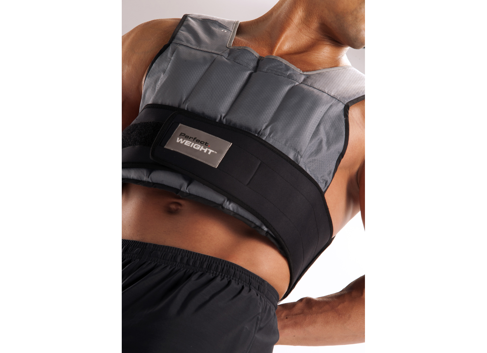 The Perfect Weight Vest which uses a proprietary manufacturing technique to create "flat" weights that fit more comfortably against a user's torso. 