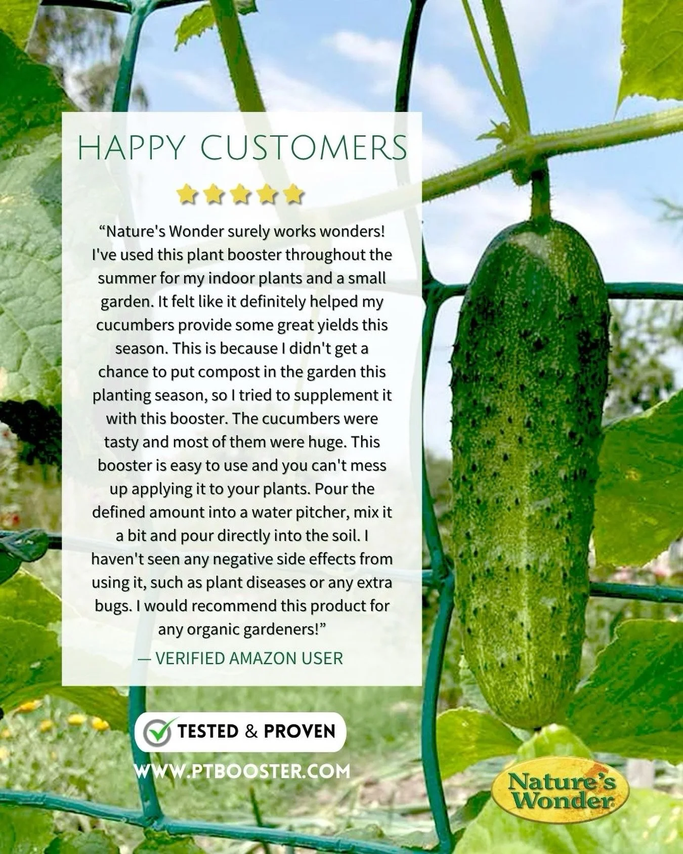 Don&rsquo;t take our word for it&hellip;Here&rsquo;s a review from another happy customer! Hope everyone has a wonderful weekend! 🥒🪴🌱💚
.
.
.
.
#amazonreview #organicgardening #natureswonder #gardening #amazonfinds