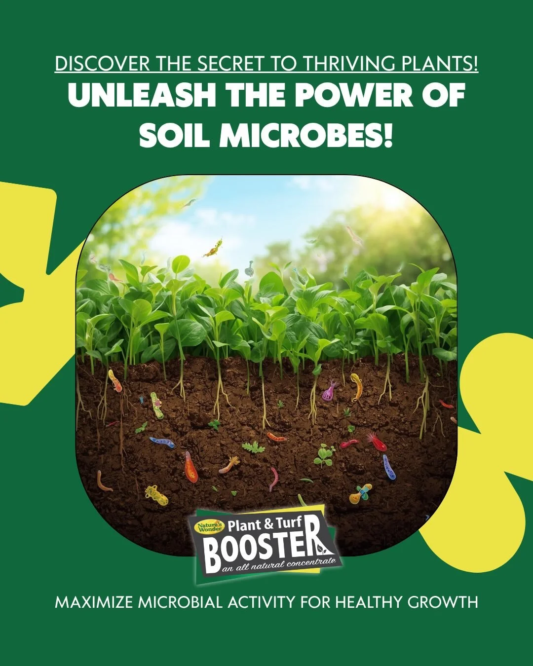 We all know how important a healthy GUT is&mdash; well the same goes for your SOIL! 🦠💪🏽💦🪏

It is time to introduce your soil microbes to their new best friend- Nature&rsquo;s Wonder&reg; Plant &amp; Turf Booster&trade;. There is nothing on the m