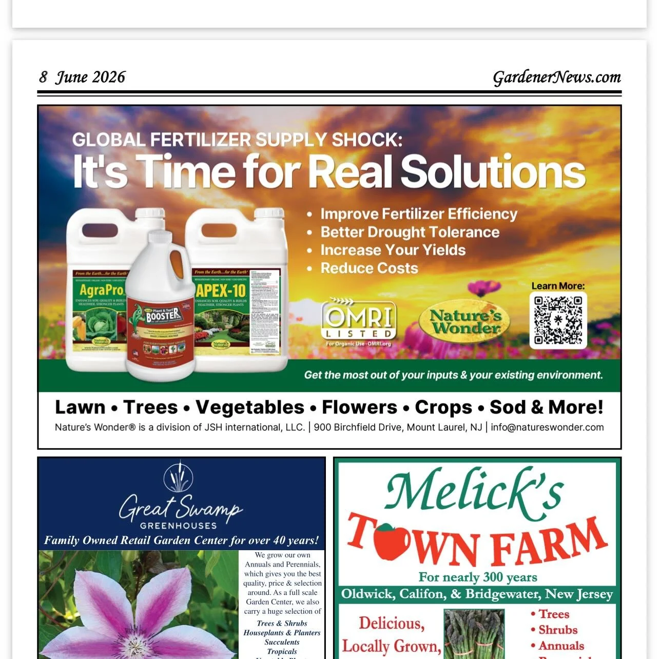 Check us out on page 8 of the @gardenernews June Edition! 🗞️

#gardenernews #newjerseygardening #fertilizerefficiency