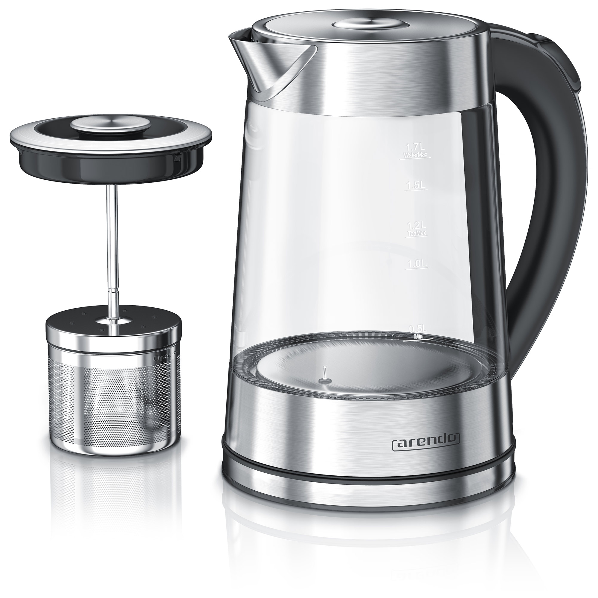 1,7L 2200 Watt Glas Wasserkocher Temperaturwahl Teekocher 1,7L 2200 Watt Glas Wasserkocher Temperaturwahl Teekocher