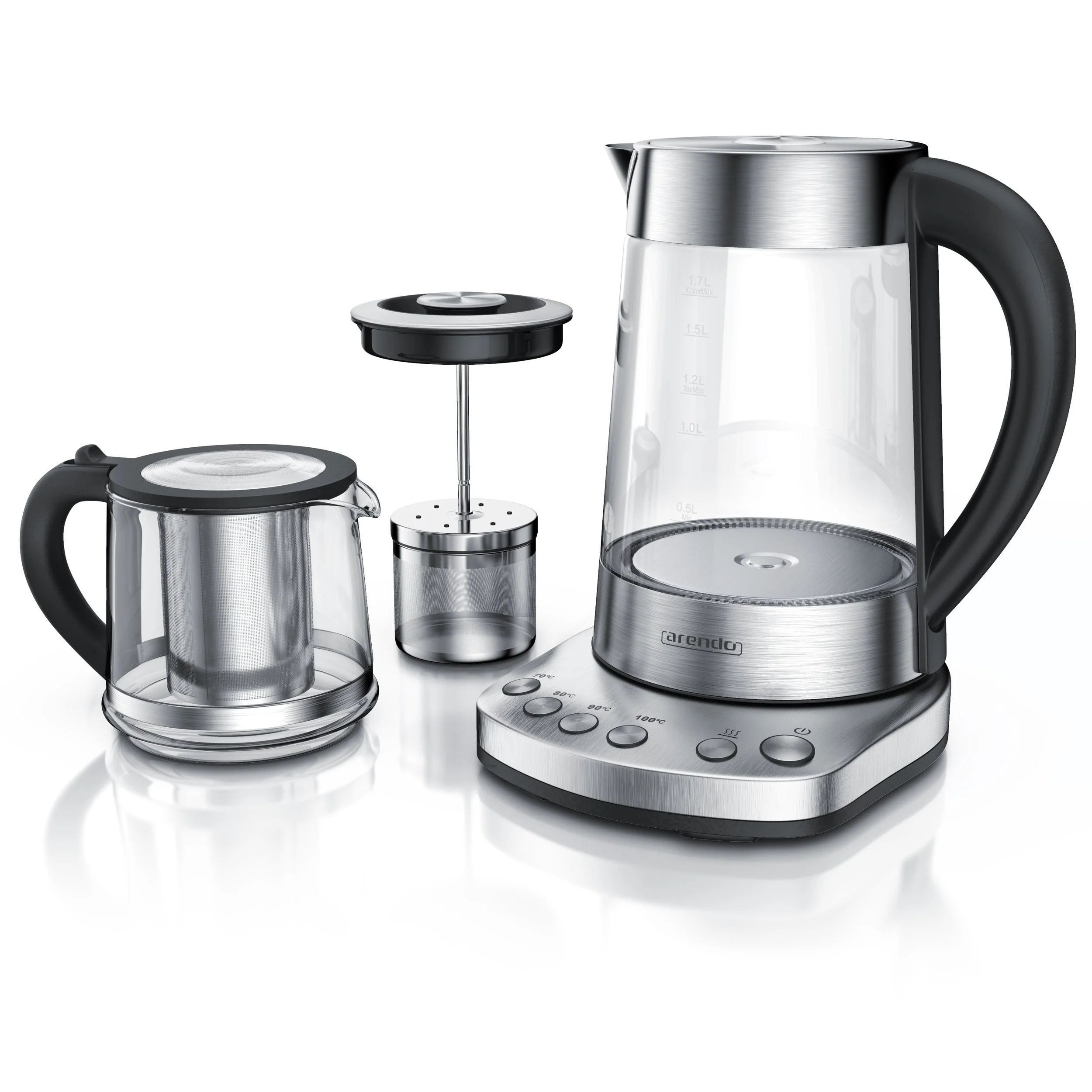 1,7 L EDELSTAHL Wasserkocher Glaswasserkocher Teekocher 1,7 L EDELSTAHL Wasserkocher Glaswasserkocher Teekocher