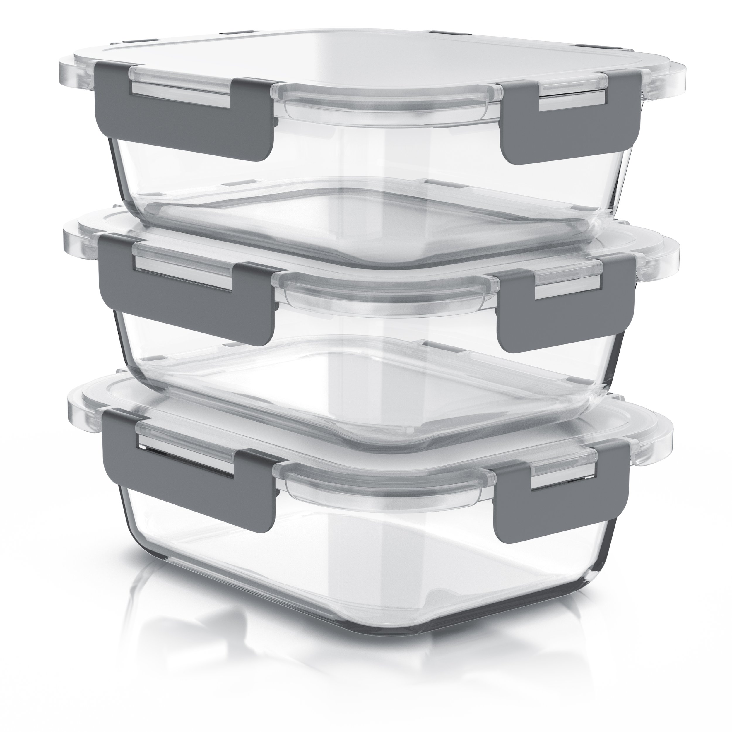 3ER SET GLAS LUNCHBOXEN