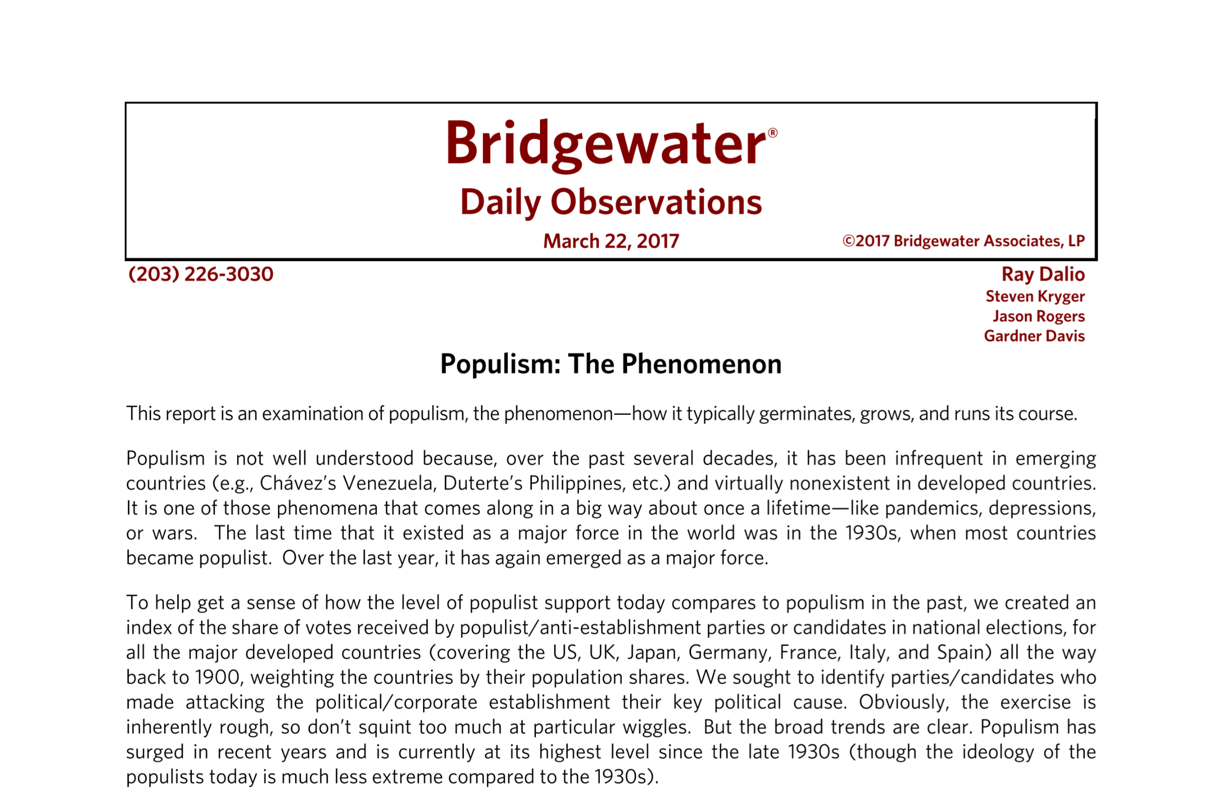 Populism: The Phenomenon