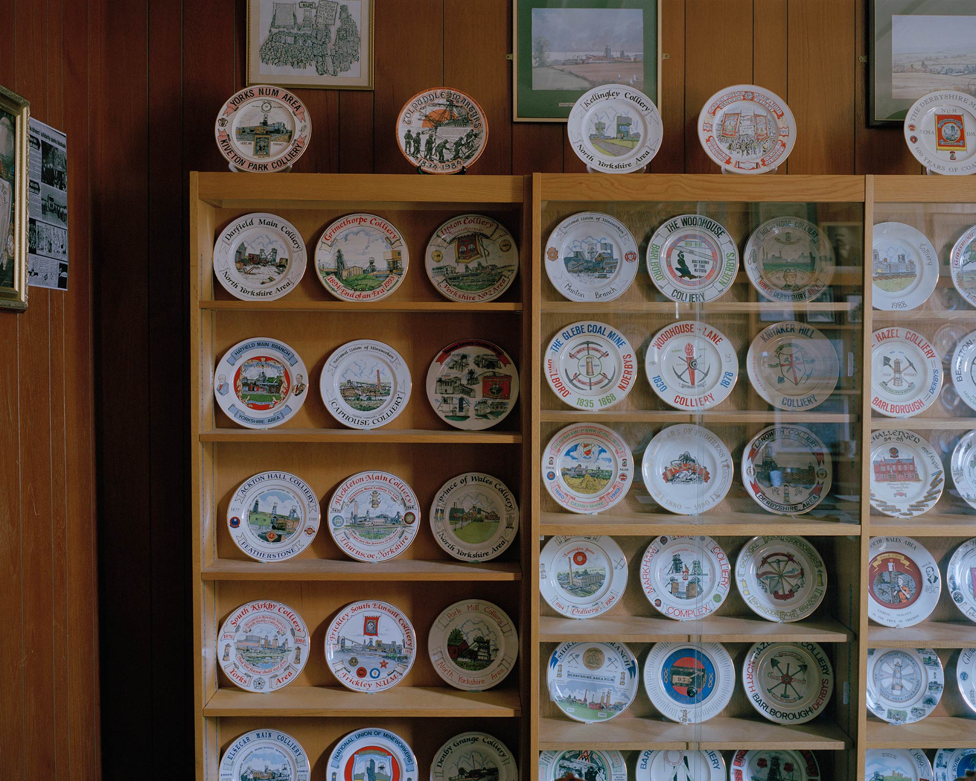 Commemorative plate collection, National Union of Mineworkers, Barnsley, South Yorkshire.