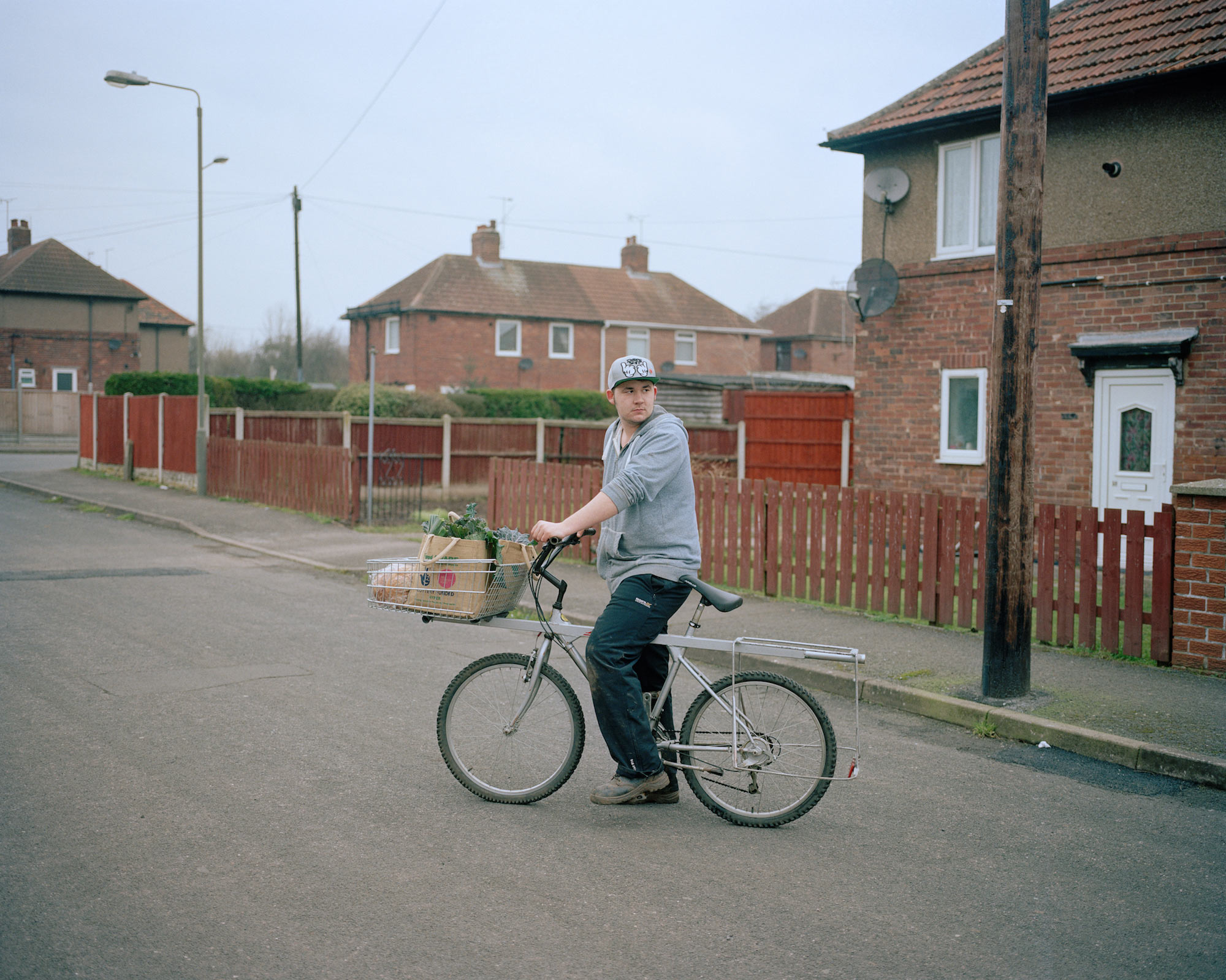 Djay delivering groceries, Langwith, Derbyshire.