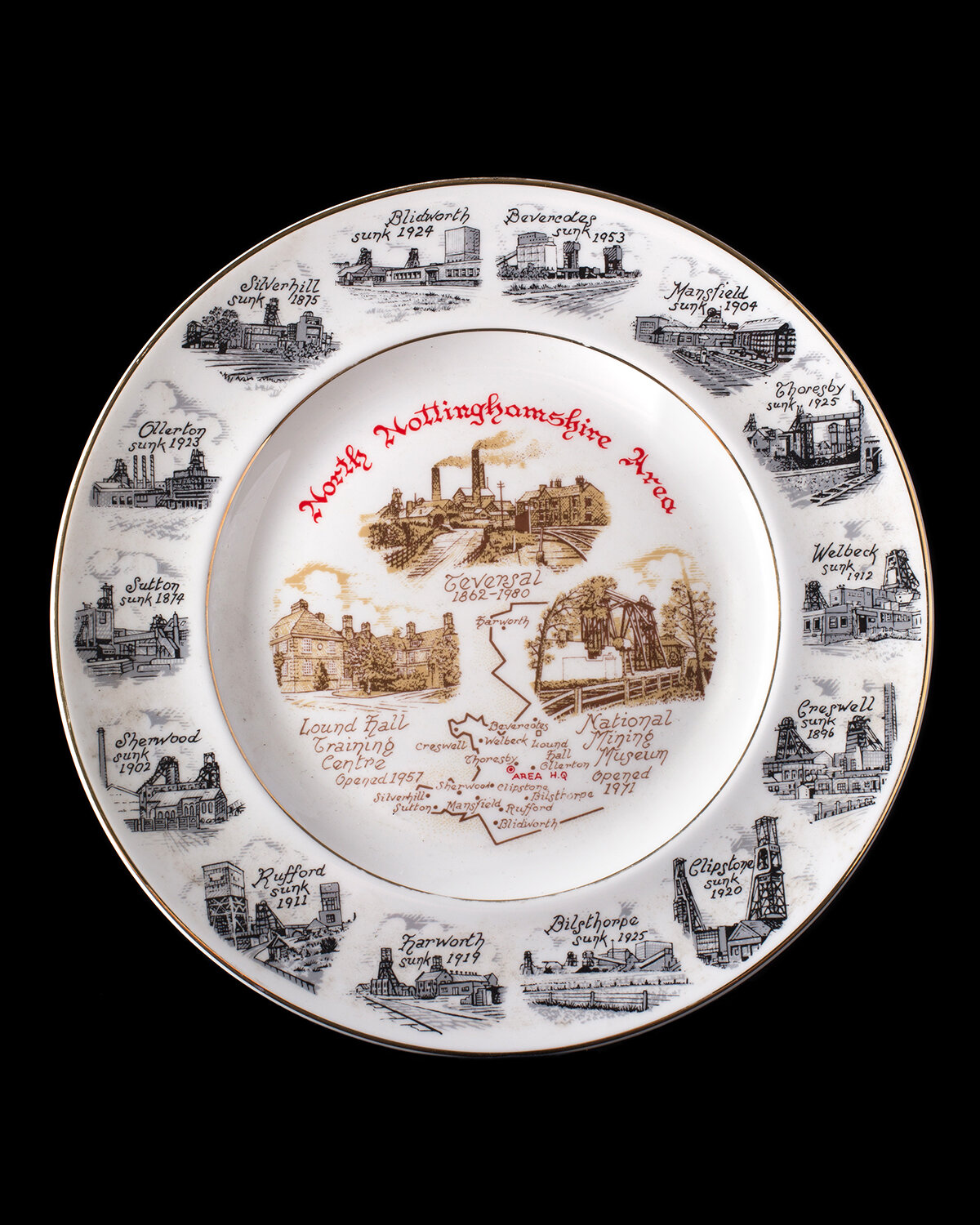 North Nottinghamshire area commemorative plate