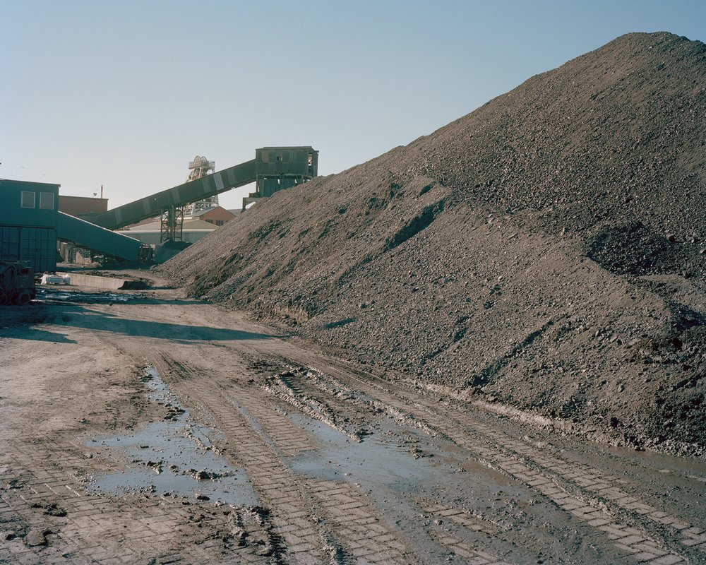 Coal spoil and conveyor housing, Thoresby Colliery, Nottinghamshire.