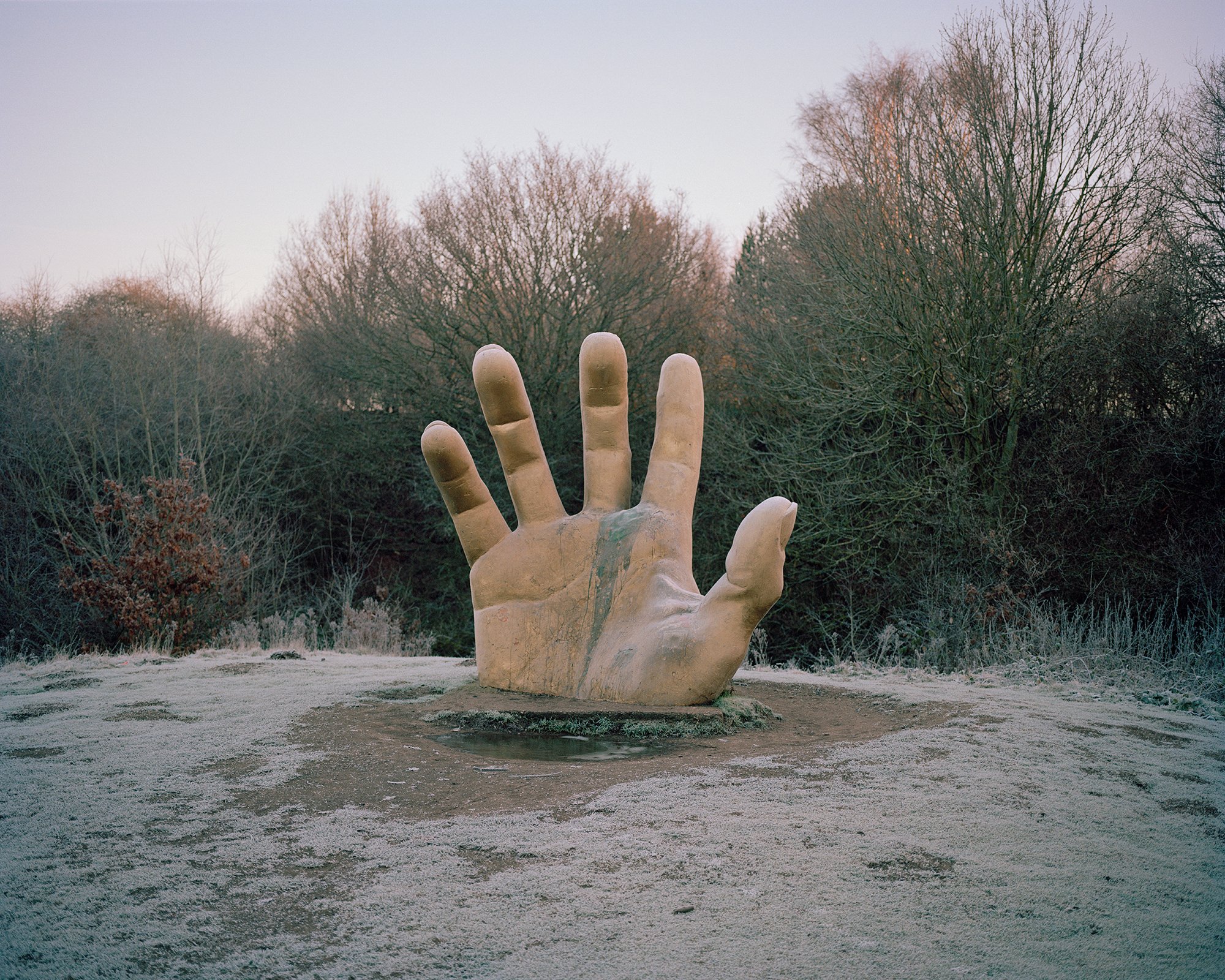 The Golden Hand sculpture, Clipstone, Nottinghamshire.