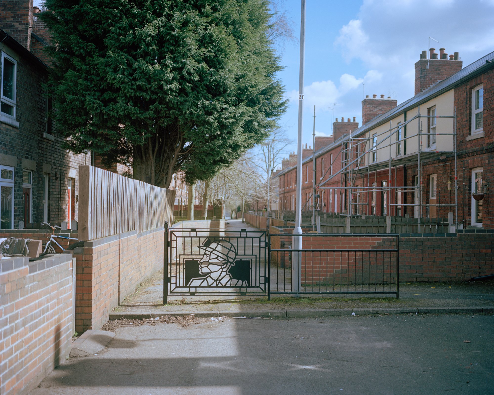 Jitty between old miners terraced houses, Newstead Village, Nottinghamshire. 