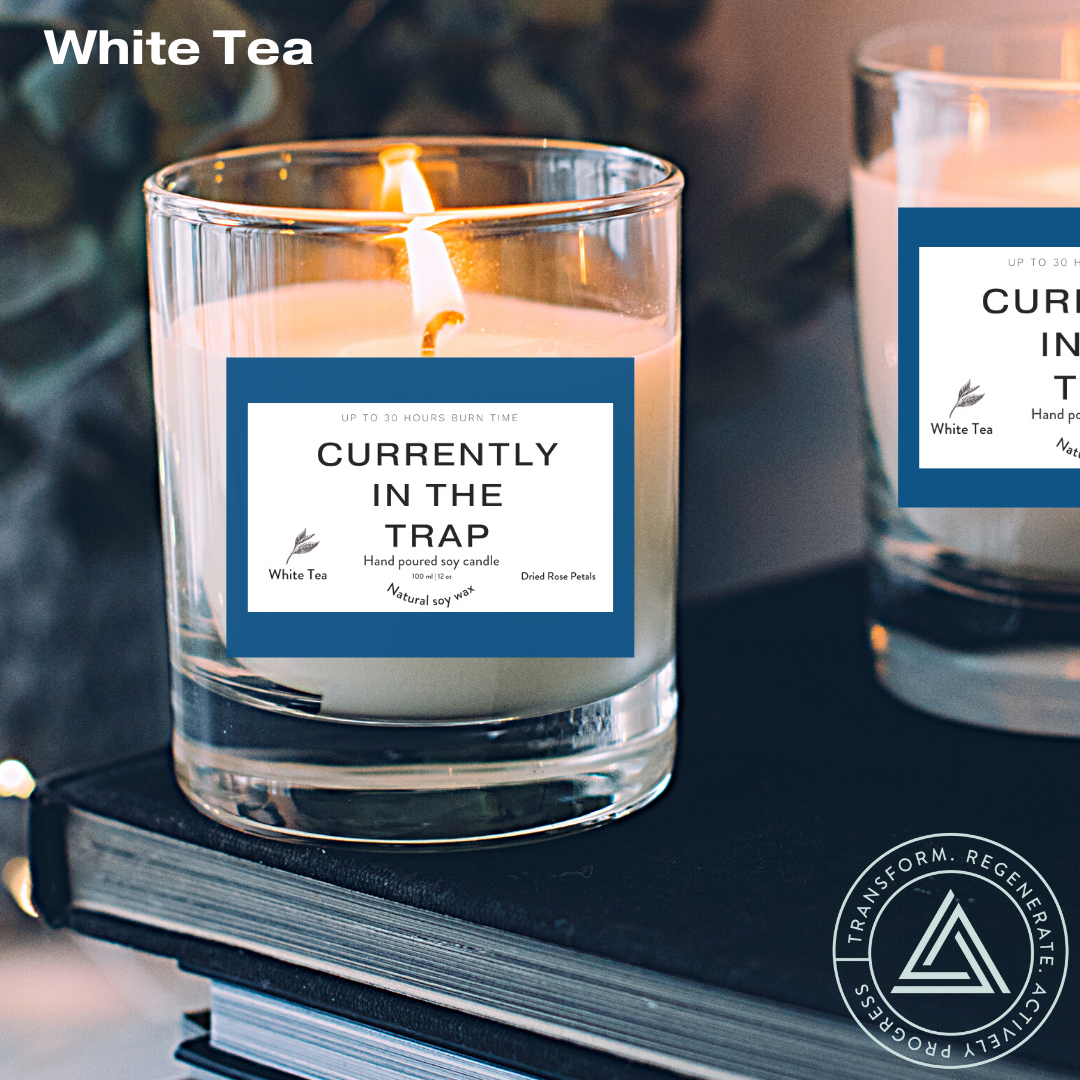Currently in the Trap |Soy Wax | 30 hour | White Tea | Dried Lavender |Scented Candle