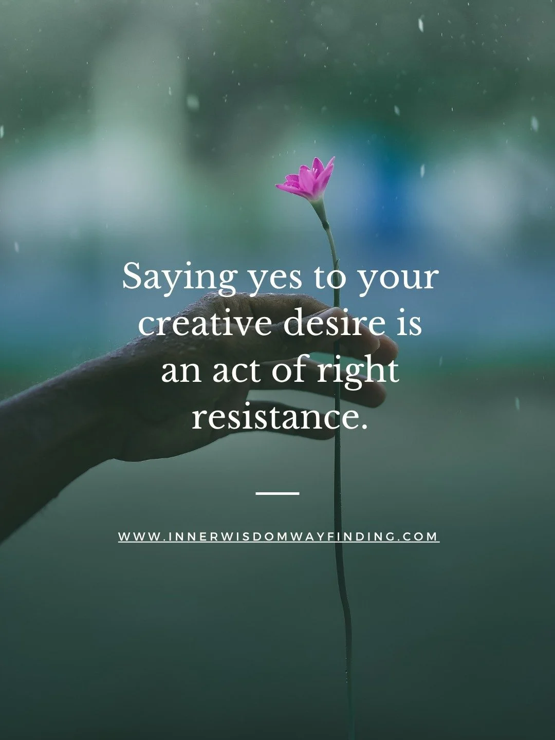 Saying yes to your creative desire is powerful. It's joyful, magic, soul-filling. 

And it's also a profoundly political act. It's an act of defiance. It's a saying no to a system that tries to alienate us from others, from our own longings, from our