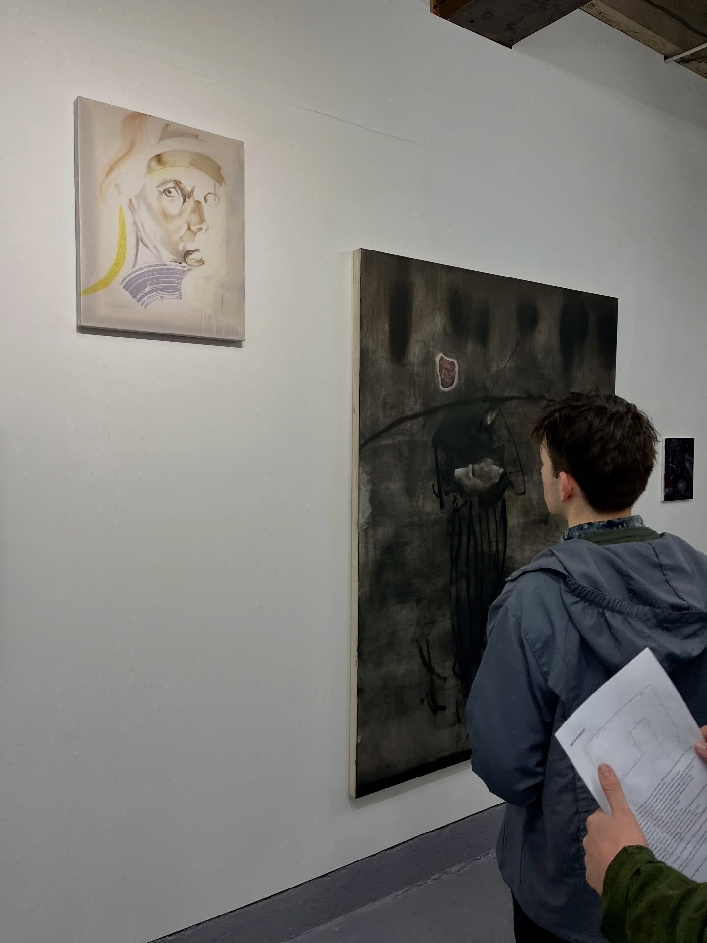 Open since Friday, glimpses of THE PROBLEM WITH PEOPLE @oceansapartgallery
Beautifully considered curation by @keithashcroft 18 paintings given ample space to be in dialogue with each other, and for those of us lucky to view, complete with an exhibit