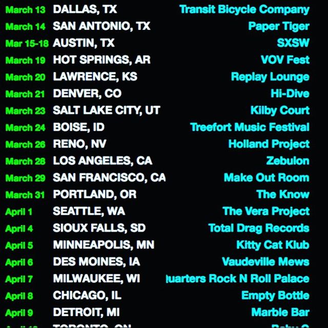 Upcoming tour dates !