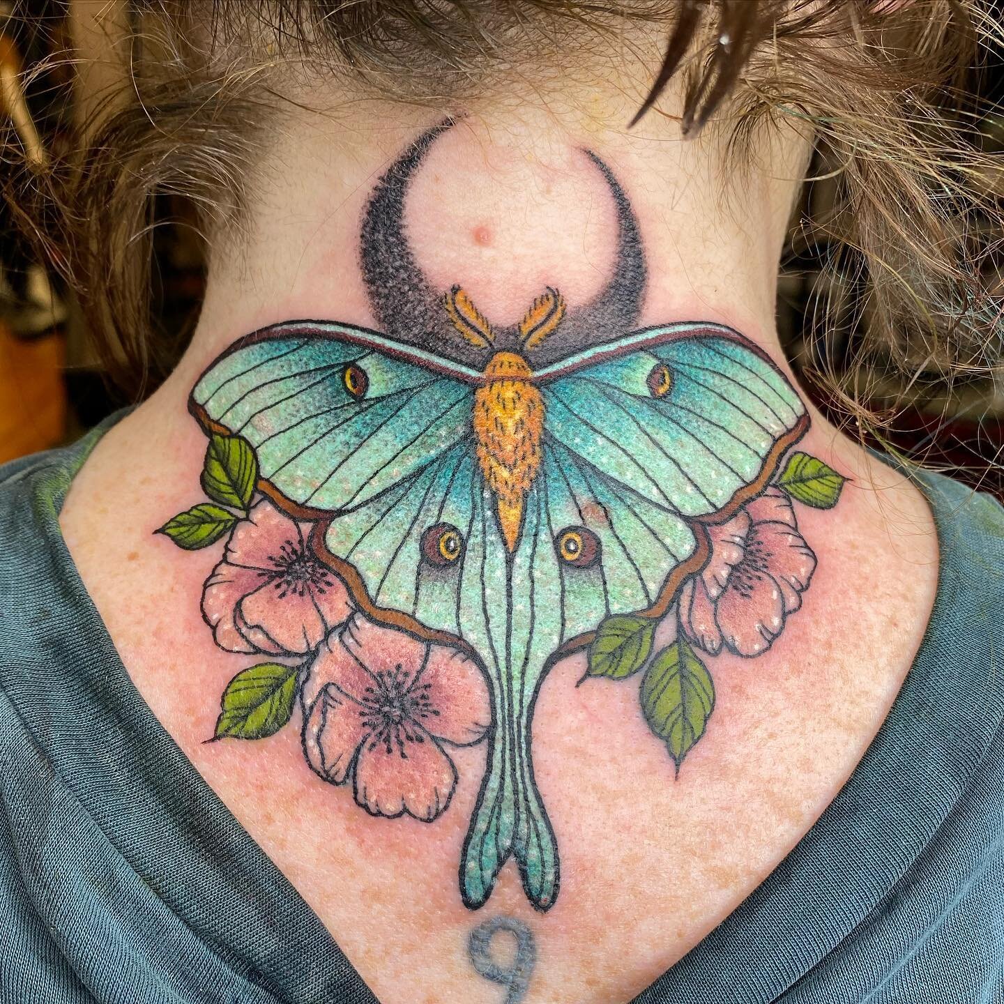 Had so much fun tattooing this luna moth yesterday!! Thank you Jesi for the trust!!! 🌸