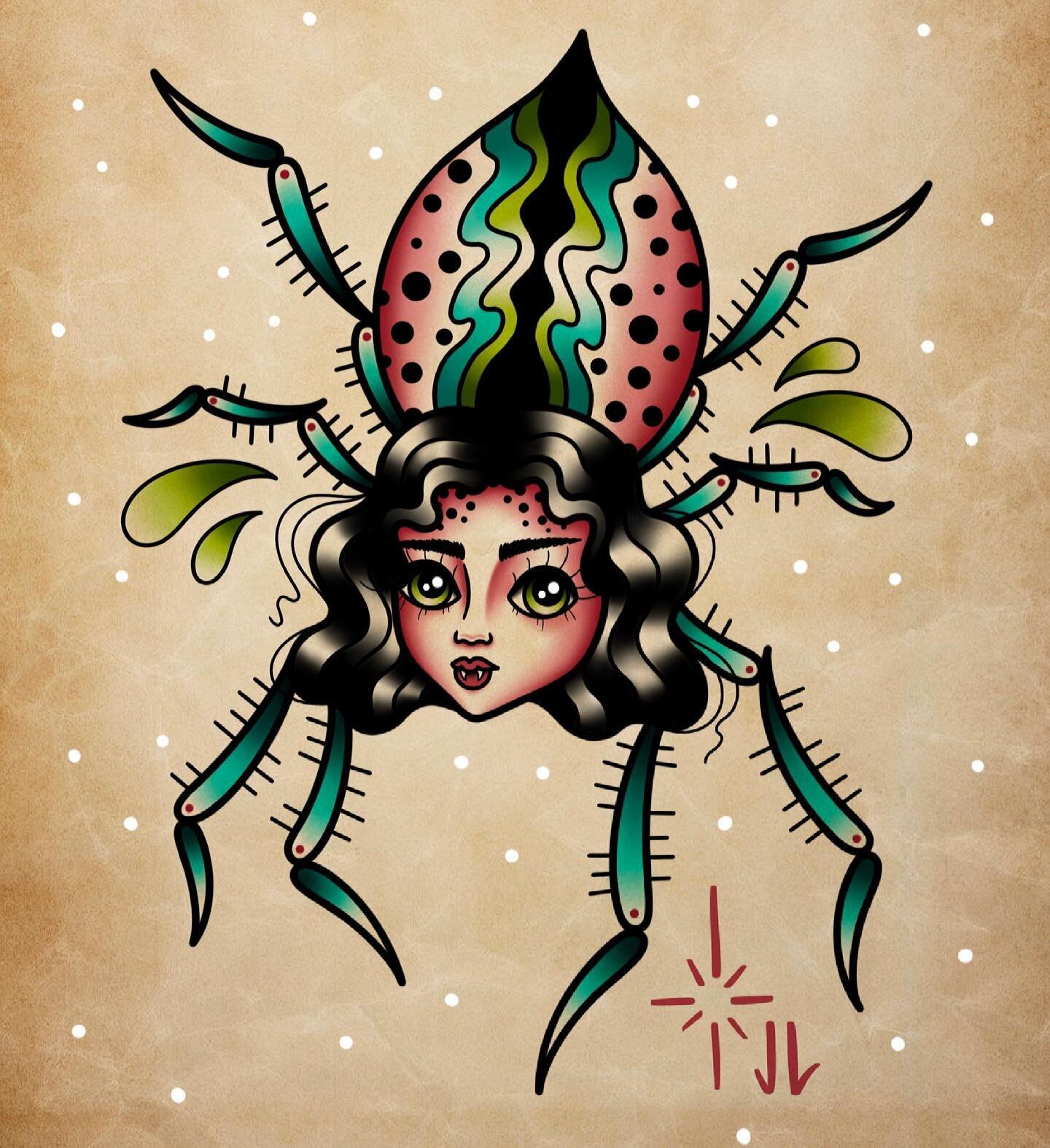 🕷little spider lady available to be tattooed!!! 🕷