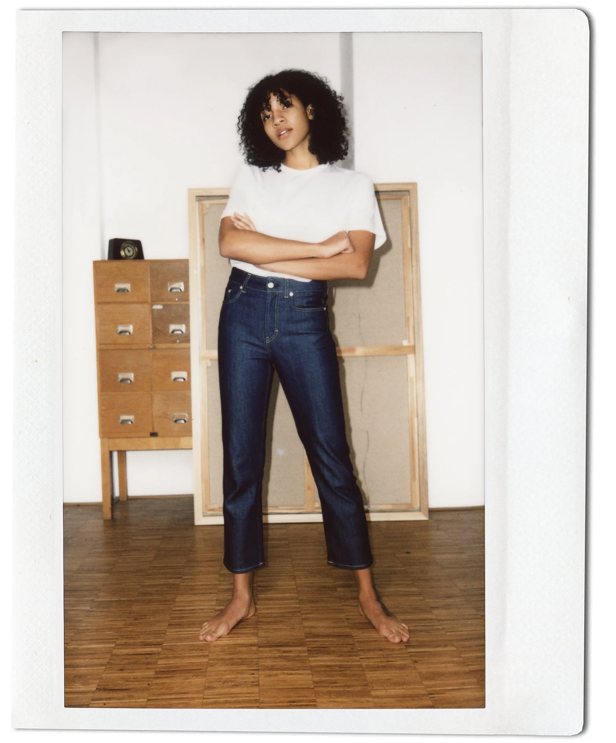 Kindima Bah photographed by Mathilda Orczykowska Denim campaign for Filippa K