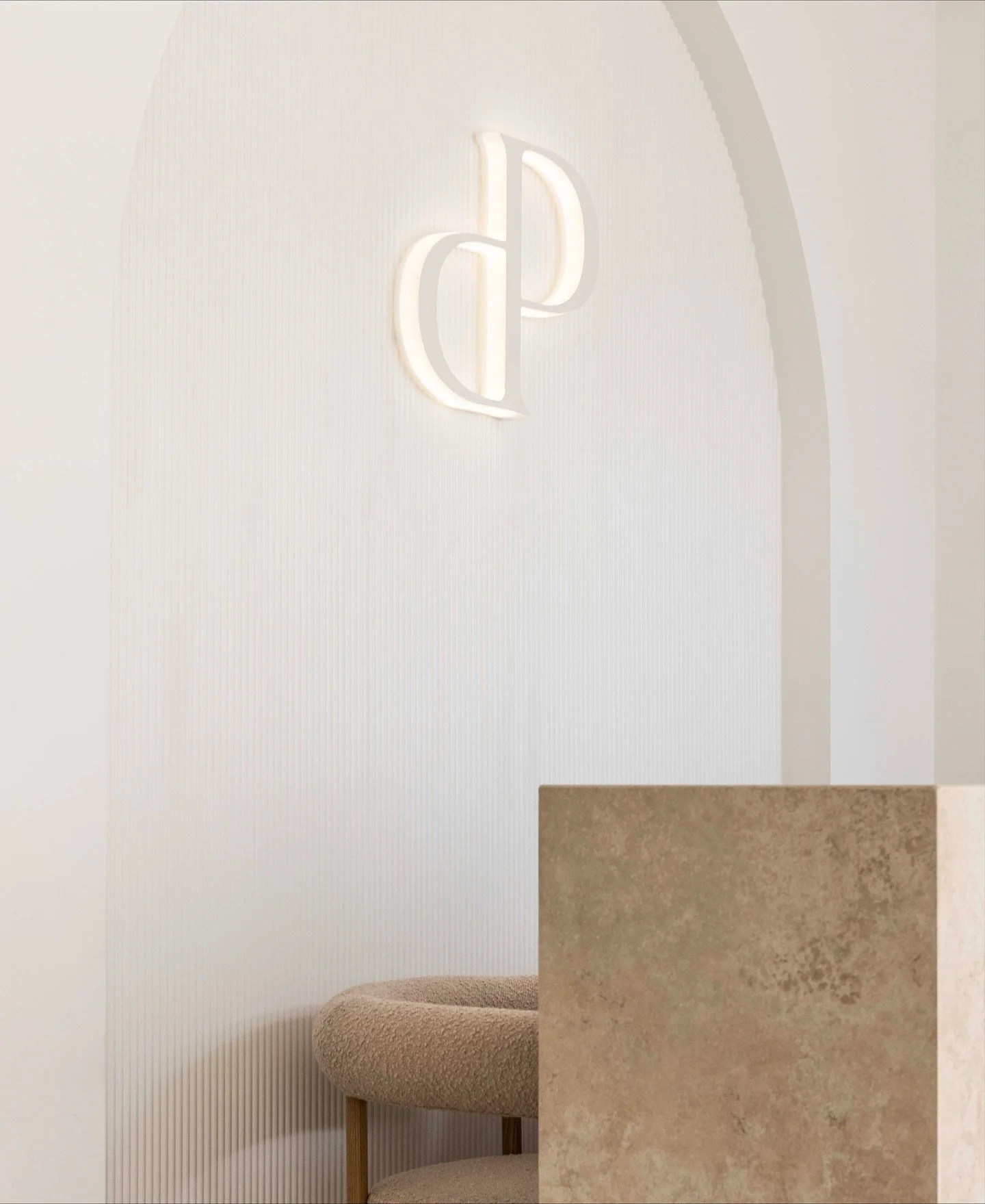 1/3 We&rsquo;re in awe of the new @dermaplusmedical clinic. It&rsquo;s always inspiring to see a brand identity come to life beyond the screen, with the environment itself becoming a seamless extension of the vision. Every detail reflects the elevate