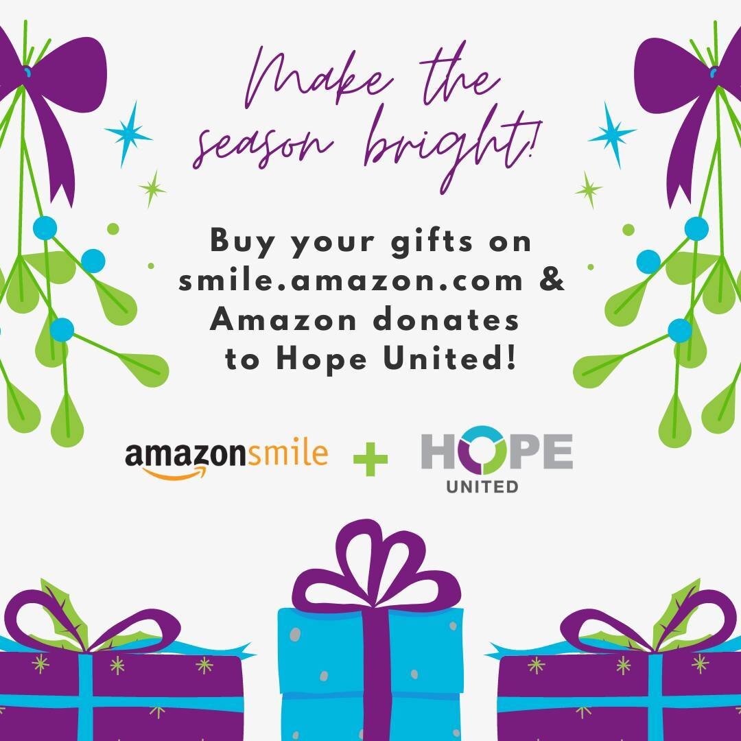 Make the season bright when shopping online! Start shopping at AmazonSmile, make Hope United your charity of choice, and AmazonSmile donates to Hope United!

It&rsquo;s that easy to support Hope United! Follow the link to get started: https://smile.a