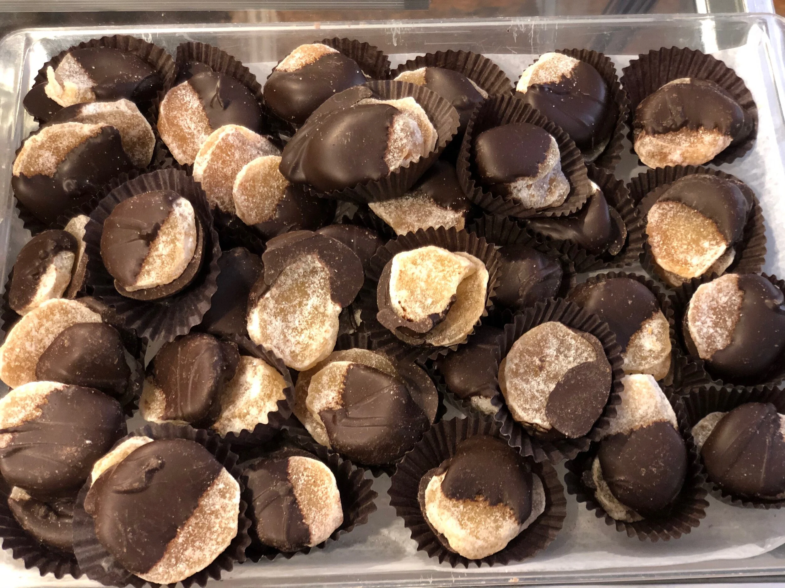 Australian Ginger Half Dipped in Dark Chocolate