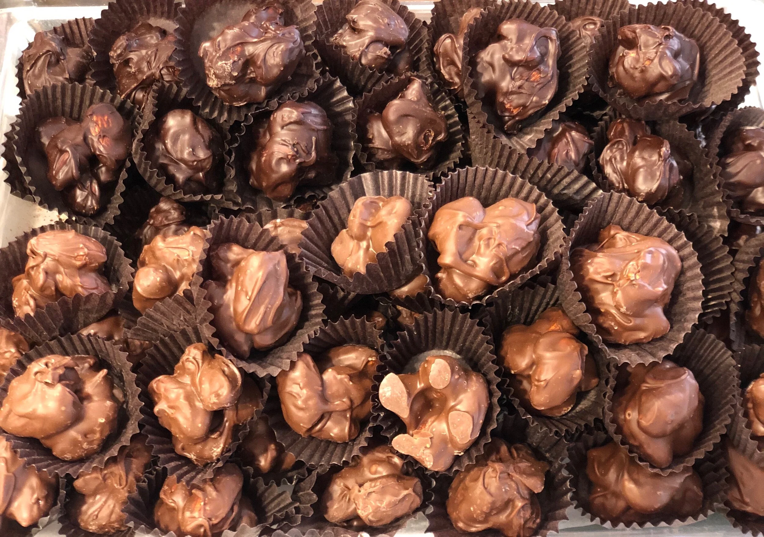 Milk or Dark Chocolate Almond Clusters