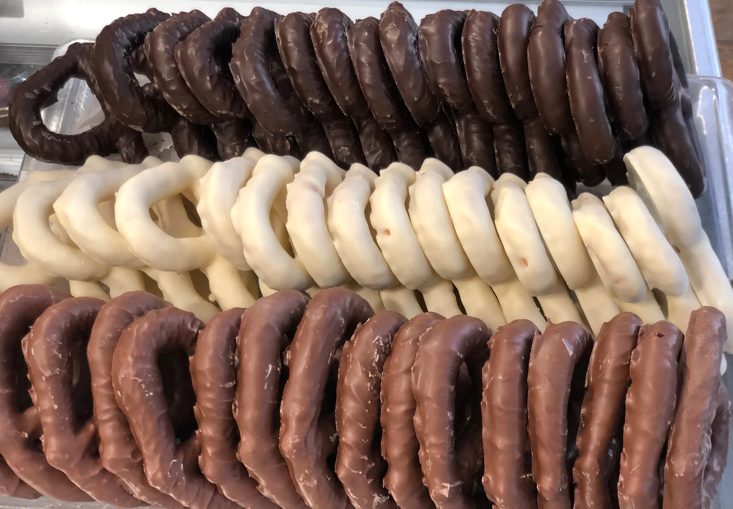 Milk, White or Dark Chocolate Covered Pretzels 