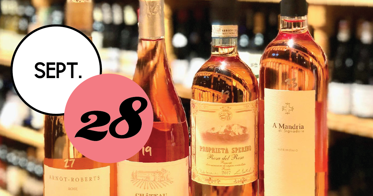 End-of-summer ROSÉ TASTING on Sunday, September 2, from 2 to 3 p.m. at Edmund's Oast Exchange