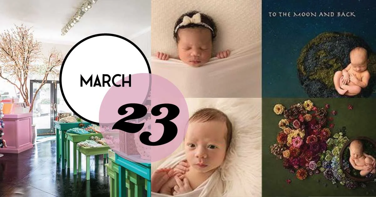 On Saturday, March 23 at 10:00 am, Under The Almond Trees is hosting Selena Stoney, an award-winning newborn, children and family photographer!
