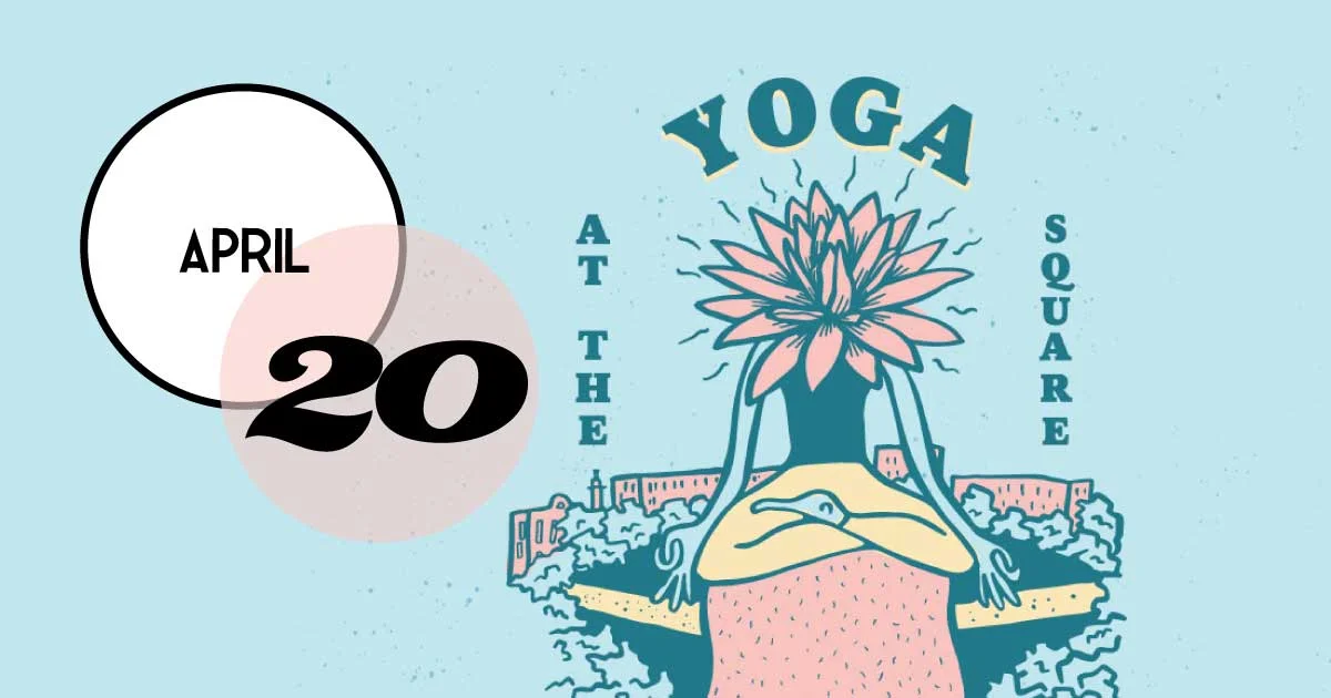 Free yoga class every Saturday at beautiful Marion Square at the Farmers Market in downtown, Charleston.