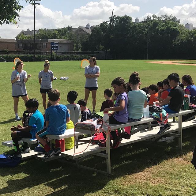 We&rsquo;re expanding!!! @houstondash players @racheldaly3, @veronica.latsko, and @agnew_lindsay sharing their stories with the @ymcahouston summer soccer camp. Shout out to @kmewis19 for running the show for us down there on crutches 🤗⚽️💎