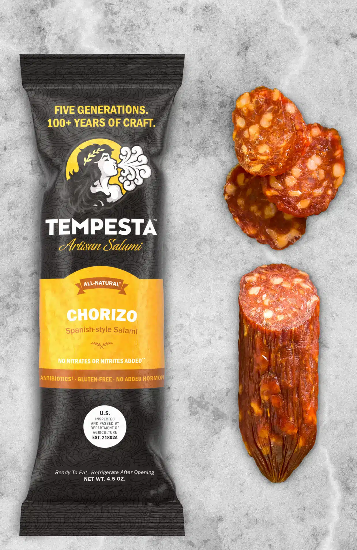 Chorizo Uncured Spanish Style Dried Salami- Tempesta