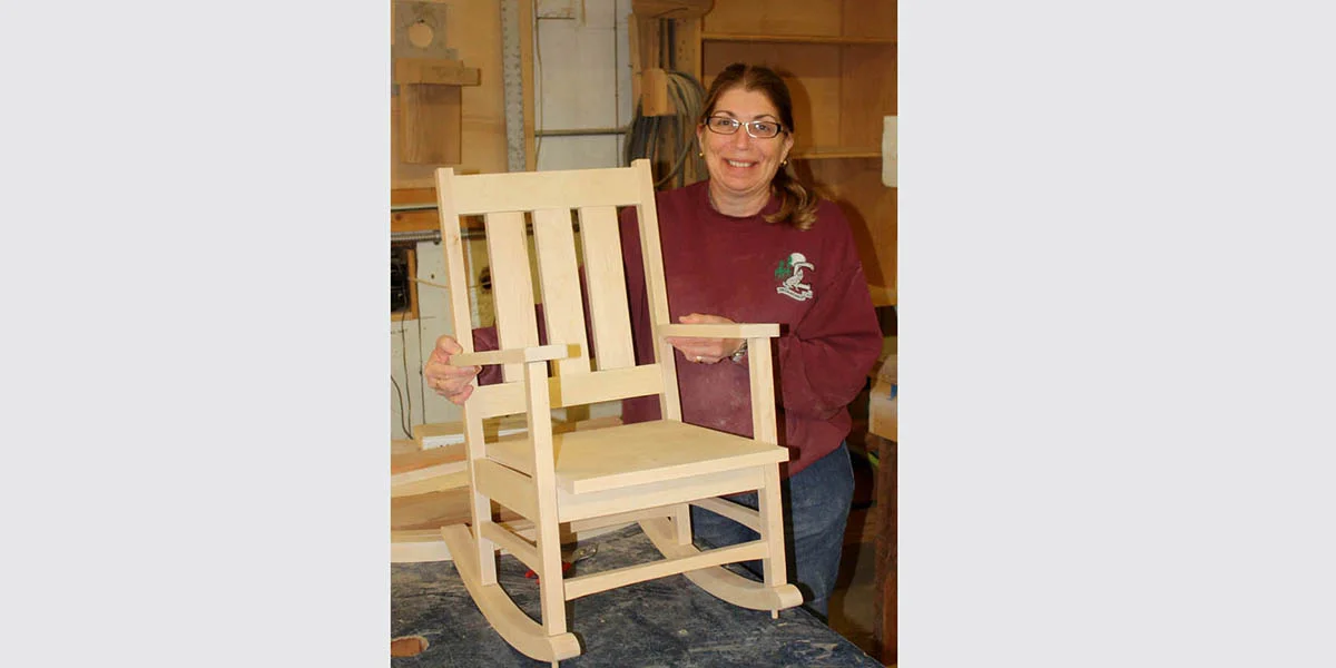 One of three rocking chairs for the grandchildren